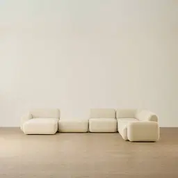 Capri Pearl Beige Modular Corner Sofa - Left Chaise