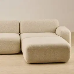 Capri Pearl Beige 4 Pieces Sofa with Ottoman