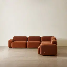 Capri Copper Brown Velveteen Modular Corner Sofa