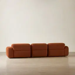 Capri Copper Brown Velveteen 3 Pieces Sofa