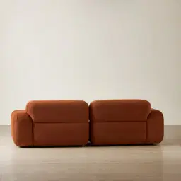 Capri Copper Brown Velveteen 2 Pieces Sofa