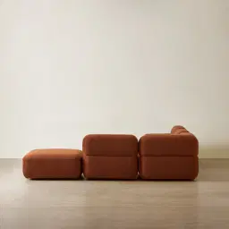 Capri Copper Brown Velveteen 5 Pieces Sofa