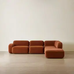 Capri Copper Brown Velveteen 5 Pieces Sofa