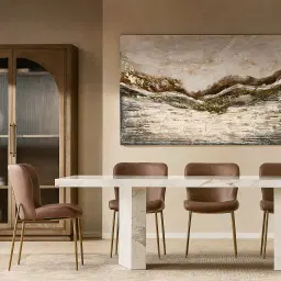 Port Lucienne Glossy Statuario White Sintered Stone Dining Table 240x118cm