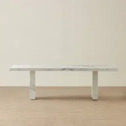 Port Lucienne Glossy Statuario White Sintered Stone Dining Table 240x118cm