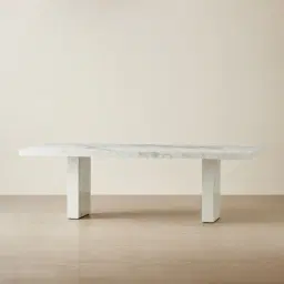 Port Lucienne Glossy Statuario White Sintered Stone Dining Table 240x118cm