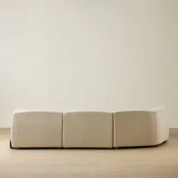 Calma Pearl Beige Fabric 4 Pieces Modular Corner Sofa with Right Arm and Left Cuddler