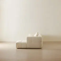 Amity Stone Cream Woven Fabric 4 Pieces Modular Sofa with Right Chaise