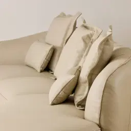 Spencer Almond Cream Leather 3 Pieces Modular Sofa with Left Arm and Right Terminal