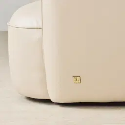 Spencer Almond Cream Leather 3 Pieces Modular Sofa with Right Arm and Left Terminal