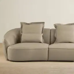 Spencer Milk Coffee Leather 3 Pieces Modular Sofa with Left Arm and Right Terminal