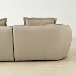 Spencer Milk Coffee Leather 3 Pieces Modular Sofa with Left Arm and Right Terminal