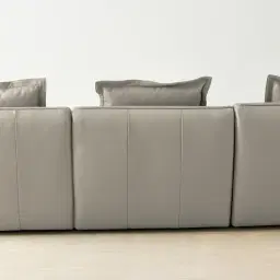 Spencer Milk Coffee Leather 3 Pieces Modular Sofa with Right Arm and Left Terminal