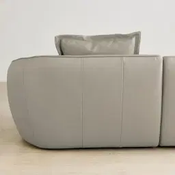 Spencer Milk Coffee Leather 3 Pieces Modular Sofa with Right Arm and Left Terminal