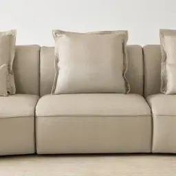 Spencer Milk Coffee Leather 3 Pieces Modular Sofa with Right Arm and Left Terminal