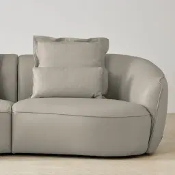 Spencer Milk Coffee Leather 3 Pieces Modular Sofa with Right Arm and Left Terminal