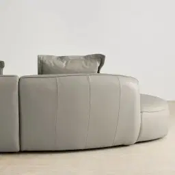 Spencer Milk Coffee Leather 3 Pieces Modular Sofa with Right Arm and Left Terminal