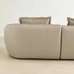 Spencer Milk Coffee Leather 3 Pieces Modular Sofa with Right Arm and Left Terminal