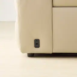 Mathias Oyster Grey Leather 5 Pieces Modular Corner Dual Electric Recliner