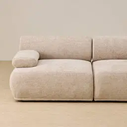 Pebbla Tuscan Sand Fabric 2 Pieces Modular Sofa
