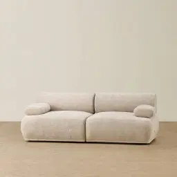 Pebbla Tuscan Sand Fabric 2 Pieces Modular Sofa
