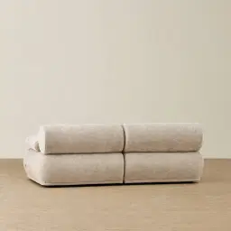 Pebbla Tuscan Sand Fabric 2 Pieces Modular Sofa