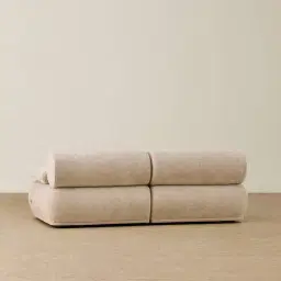 Pebbla Tuscan Sand Fabric 2 Pieces Modular Sofa