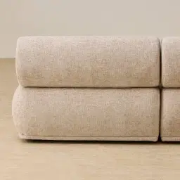 Pebbla Tuscan Sand Fabric 2 Pieces Modular Sofa