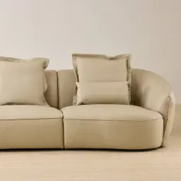 Spencer Almond Cream Leather 3 Pieces Modular Sofa