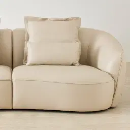 Spencer Almond Cream Leather 3 Pieces Modular Sofa