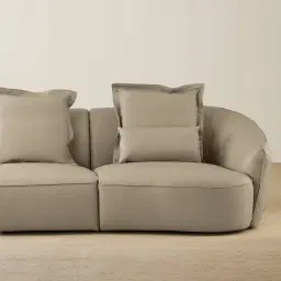 Spencer Milk Coffee Leather 3 Pieces Modular Sofa