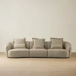 Spencer Milk Coffee Leather 3 Pieces Modular Sofa