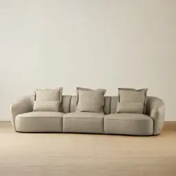 Spencer Milk Coffee Leather 3 Pieces Modular Sofa