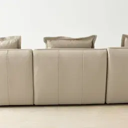 Spencer Milk Coffee Leather 3 Pieces Modular Sofa