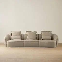 Spencer Milk Coffee Leather 3 Pieces Modular Sofa