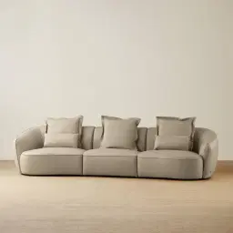 Spencer Milk Coffee Leather 3 Pieces Modular Sofa