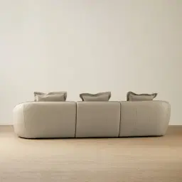 Spencer Milk Coffee Leather 3 Pieces Modular Sofa