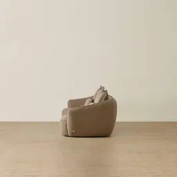 Spencer Coffee Brown Nubuck Leather 3 Pieces Modular Sofa