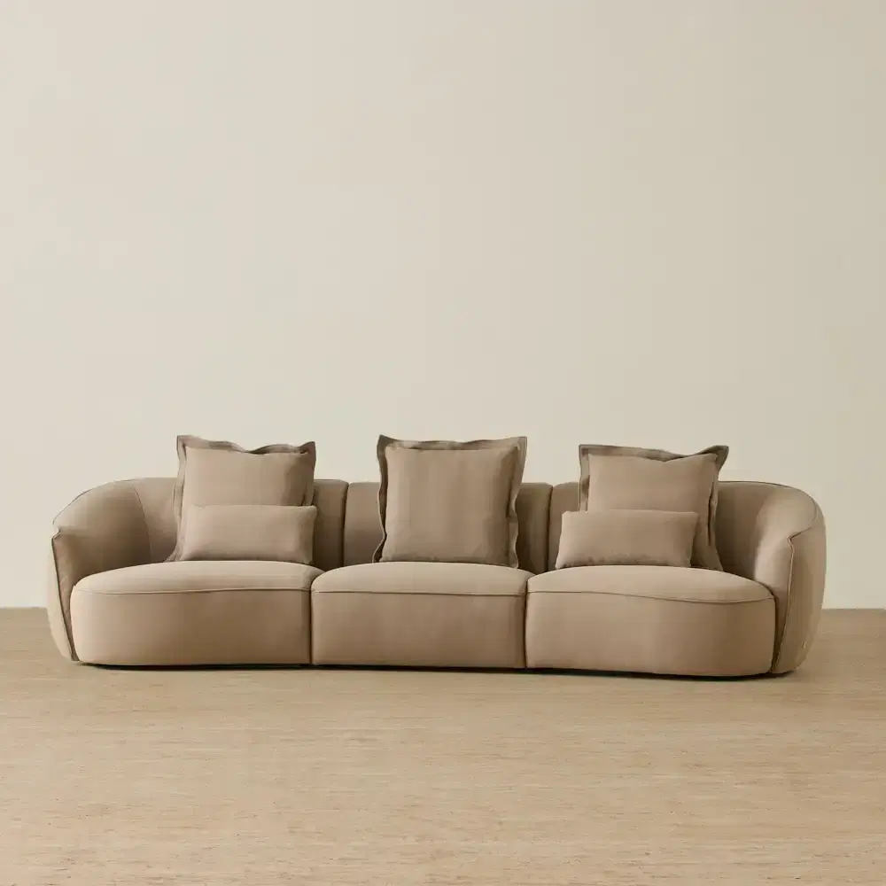 Spencer Coffee Brown Leather 3 Pieces Modular Sofa