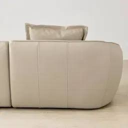 Spencer Milk Coffee Leather 2 Pieces Modular Sofa
