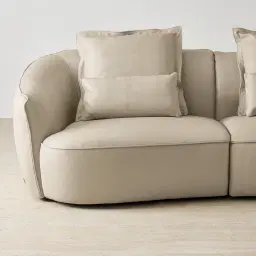 Spencer Milk Coffee Leather 2 Pieces Modular Sofa