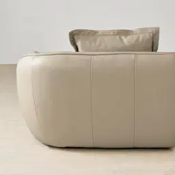 Spencer Milk Coffee Leather 2 Pieces Modular Sofa