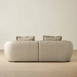 Spencer Milk Coffee Leather 2 Pieces Modular Sofa