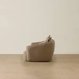 Spencer Coffee Brown Nubuck Leather 2 Pieces Modular Sofa