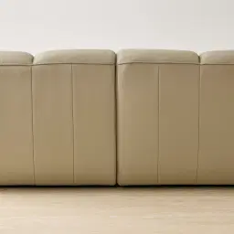 Valeni Oyster Grey Leather 2 Pieces Modular Sofa