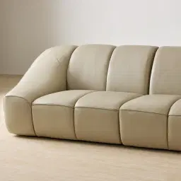 Valeni Oyster Grey Leather 2 Pieces Modular Sofa