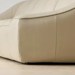 Valeni Oyster Grey Leather 2 Pieces Modular Sofa