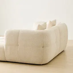 Amity Stone Cream Woven Fabric 2 Pieces Modular Sofa with Left Arm and Right Chaise