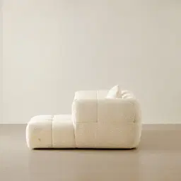 Amity Stone Cream Woven Fabric 2 Pieces Modular Sofa with Left Arm and Right Chaise