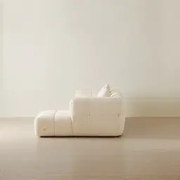 Amity Stone Cream Woven Fabric 3 Pieces Modular Sofa with Left Arm and Right Chaise